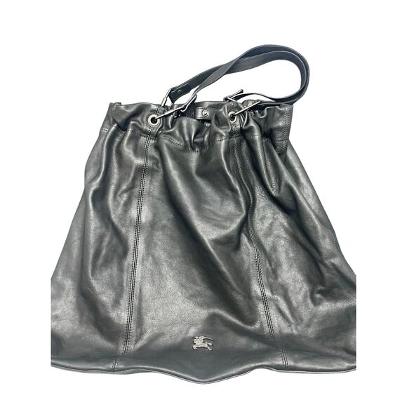 Burberry Lambskin Drawstring Tote Purse Handbag Slouchy Tote - Picture 1 of 14